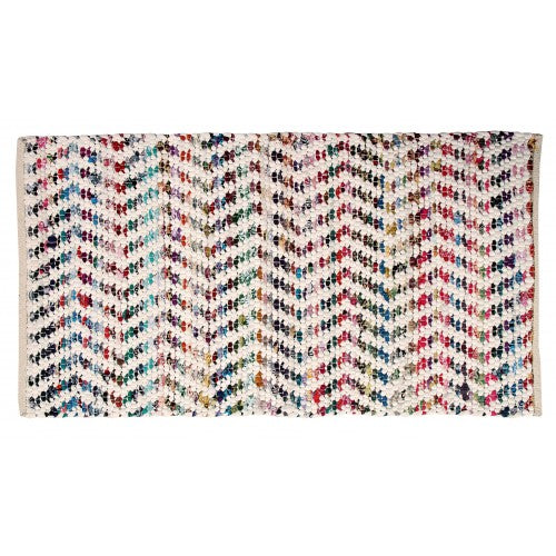 Braided Floor Mat, White & Multicolor 30x48