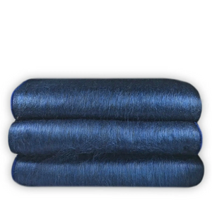 Ecualama Baby Alpaca Wool Throw, Solid Deep Blue 97x67"