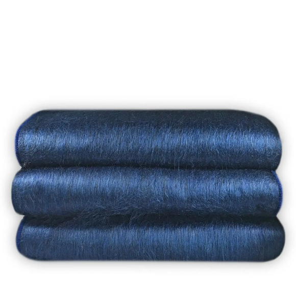 Ecualama Baby Alpaca Wool Throw, Solid Deep Blue 97x67