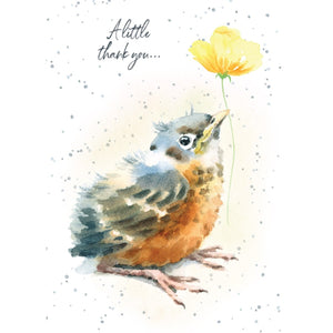 TY / Bird With Flower Thank You Card