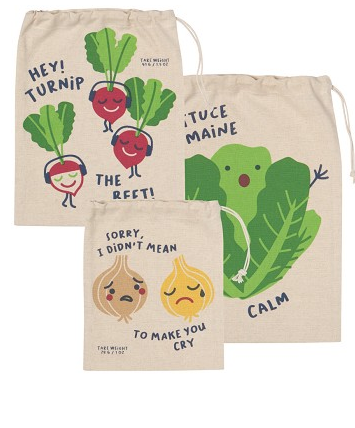 Now Designs Produce Bags, 3pc - Funny Produce