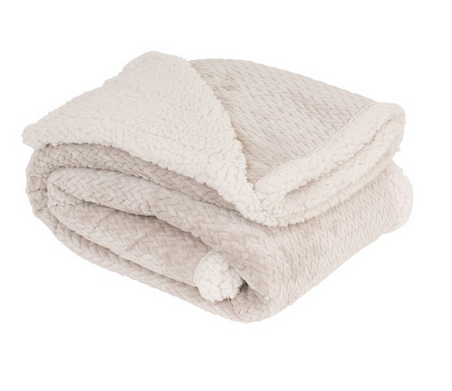 Cable Knit Micro-plush Sherpa Reversible Throw, Taupe 50x60