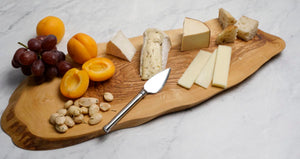 RSVP Olive Wood Timber Slice Cheese/Serving Board, 19x7"