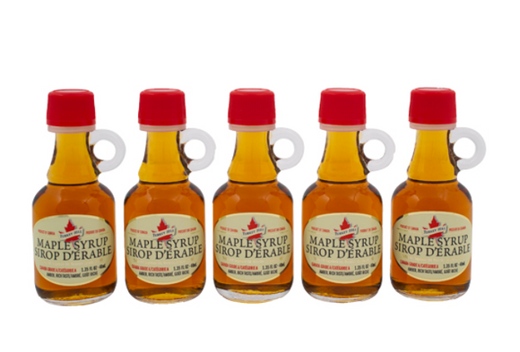 Maple Syrup Mini Jug Bottles, 5pk 40ml 'Amber'