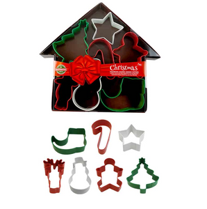 Christmas Polyresin Cookie Cutter Set, 7pc in House Box