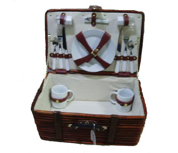 Willow Picnic Basket For 2 (White Lining)