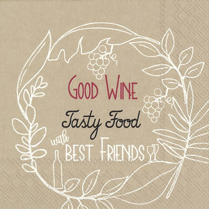 Lunch Napkin - Good Wine, Tasty Food