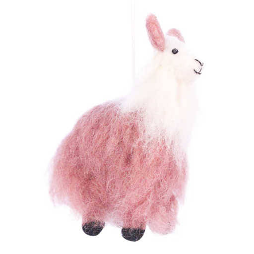 Hamro Felt Ornament, Fuzzy Lama