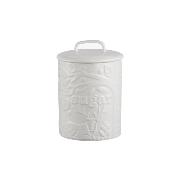 Forest Sugar Jar - Cream Stag 16.5x11.5cm
