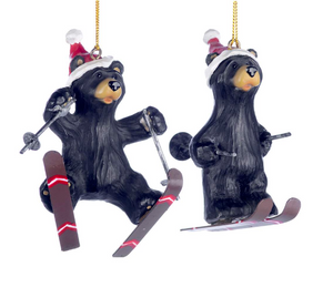 Skiing Bear Ornaments, 4" Assorted