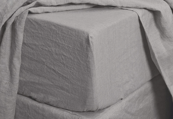 Freeport Linen/Cotton Sheet Set, Queen - Stone
