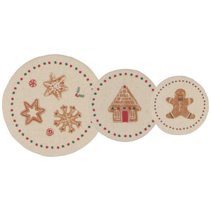 Now Designs Mini Bowl / Jar Covers, 3pc - Christmas Cookies
