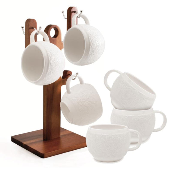 Chalet Chic Cup & Stand Set, 7pc