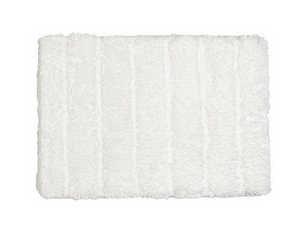 Luxe Ribbed Memory Foam Bath Mat, White 20x32"