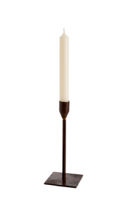 Bonita Medium Iron Candlestick Holder, Leather