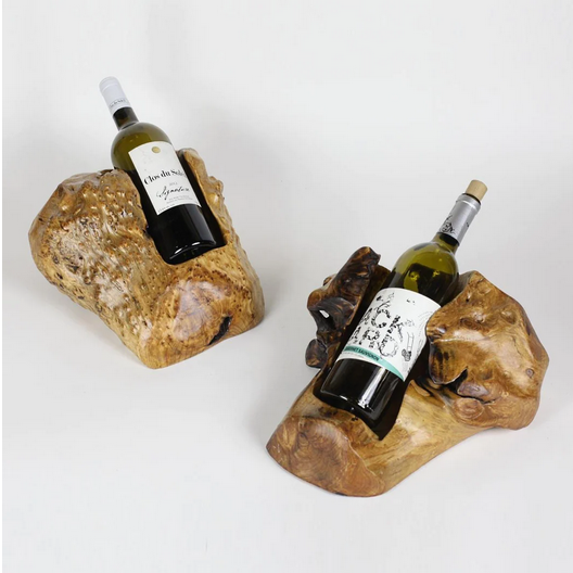 Greener Valley Wooden Wine Bottle Holder, Assorted