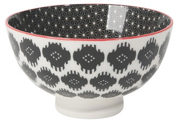 Now Designs Black Ikat Stamped Bowl, 4