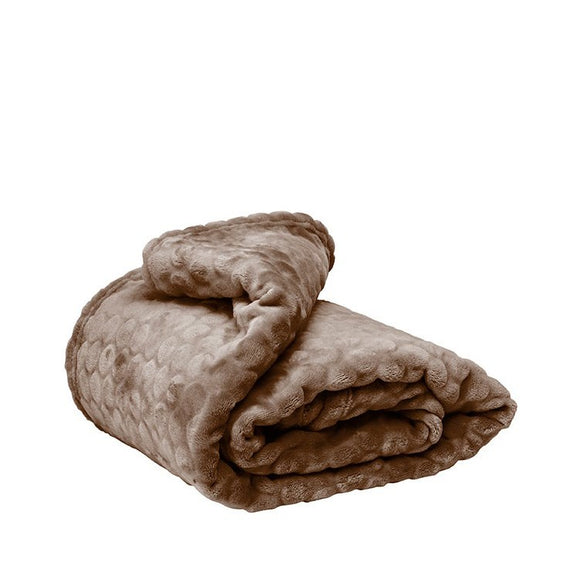 Harman Dot Embossed Flannel Throw, Taupe, 50x60