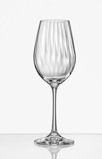 Bohemia Crystal Waterfall Optic Wine Glass Set, 6pc