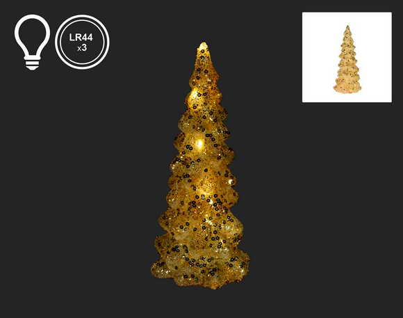 Gold LED Tree with Sequins, 10