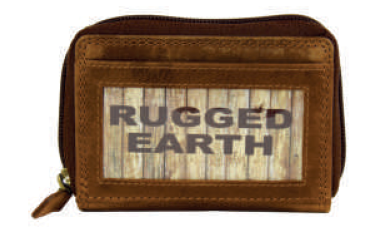 Rugged Earth Leather Card-Size ID Wallet, Style 990003