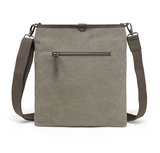 Davan Canvas Messenger Bag w/ Top Flap, Green