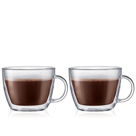 Bodum Bistro Cafe Latte Cup Set, Double Walled, 15oz