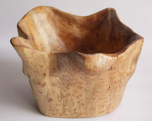 Greener Valley Hand-Crafted Live Edge Wood High Bowl, Large