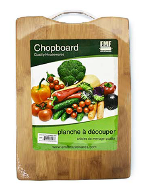 Bamboo Chopboard / Cutting Board w/Metal Handle, 38x26x2cm