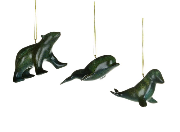 Soapstone Look Seal/Whale/Bear Ornament,3