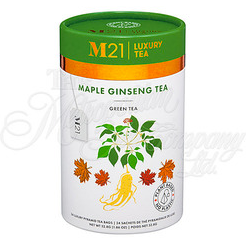 M21 Luxury Tea, Maple Ginseng Green Tea, 24 Pyramid Bags