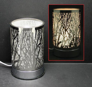 Touch Sensor Lamp - Silver Forest w/Scented Oil Holder, 7"