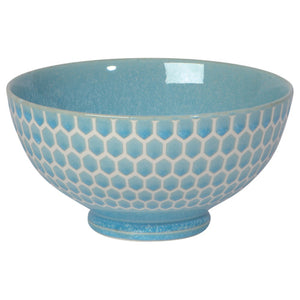 Honeycomb Porcelain Cereal Bowl, 6" Light Blue