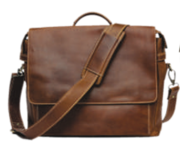 Rugged Earth Leather Laptop Bag, Style 199035