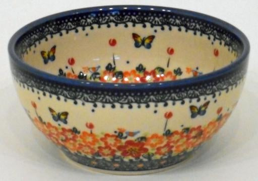 Bowl, 16x7.5cm, Red Flowers & Butterflies
