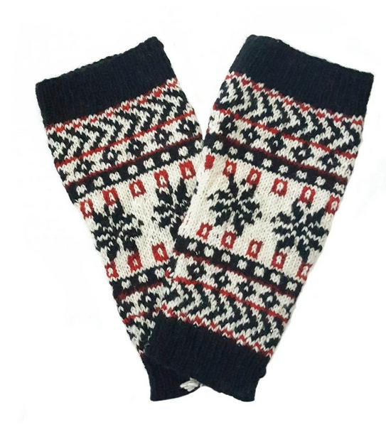 Hamro Knitted Leg Warmers, Nova Red/Black
