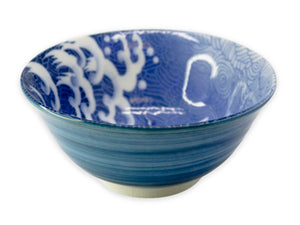 White Crane Japanese Porcelain Bowl, 6"