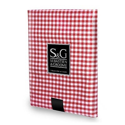 S&G Tablecloth Mini Gingham 60x60 Sq, Red/White