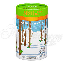 M21 Luxury Tea, Maple Green Tea Paper Can, 12 Pyramid Bags