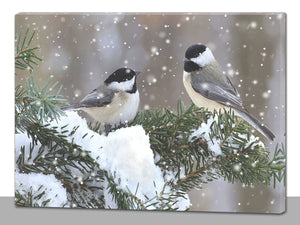 Nostalgia Two Chickadee's Touch, LED 12x16"