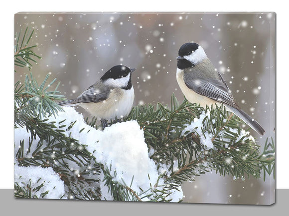 Nostalgia Two Chickadee's Touch, LED 12x16