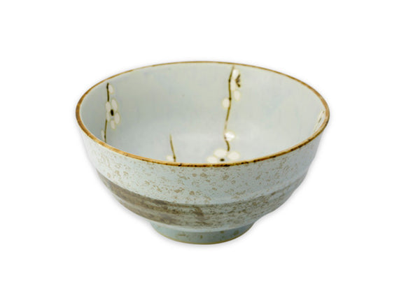 Plum Japanese Porcelain Bowl, 6.5