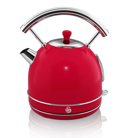 Swan Retro 1.7L Cordless Dome Kettle, Candy Red