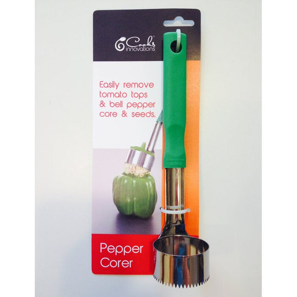 Pepper Corer, Stainless Steel w/Green Handle
