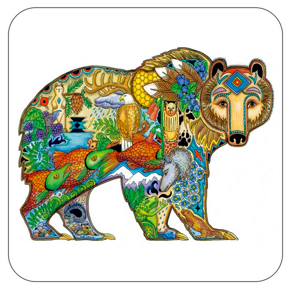 Indigenous Collection Coasters, Grizzly Bear