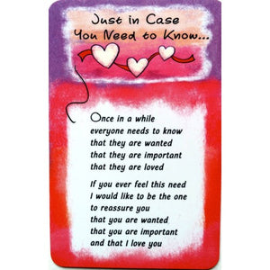 "Just In Case You Need To Know" Wallet Card