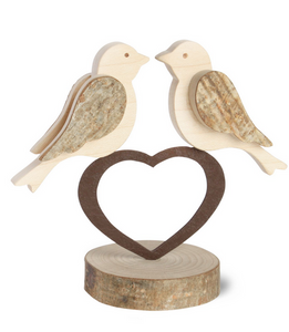 Love Birds on Heart, 9cm
