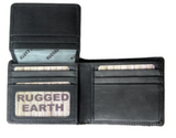 Rugged Earth Black Leather Billfold Wallet, Style 880009