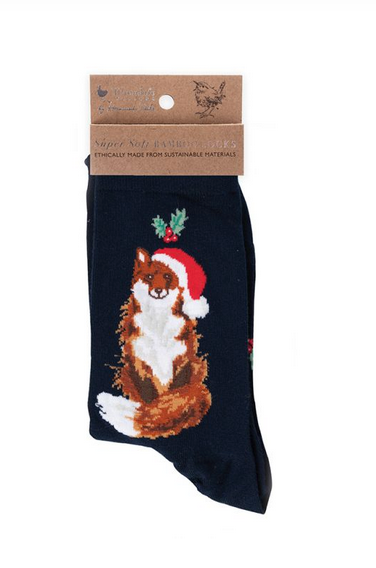Wrendale UK Socks, Festive Fox