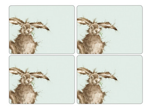 Wrendale Hare Placemats, Set of 4, Corkbacked 40x30cm